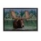 Stupell Industries Moose Swimming in Lake Floater Framed Canvas Wall Art Design by Valerie Rogers